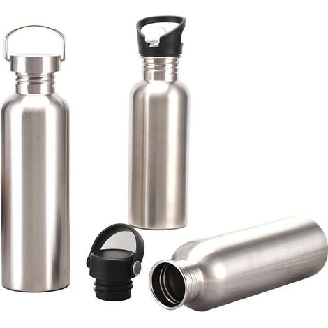 Bouteille d'eau de sport en acier inoxydable monocouche à grande ouverture 304, bouteille d'eau froide portable (1/4)