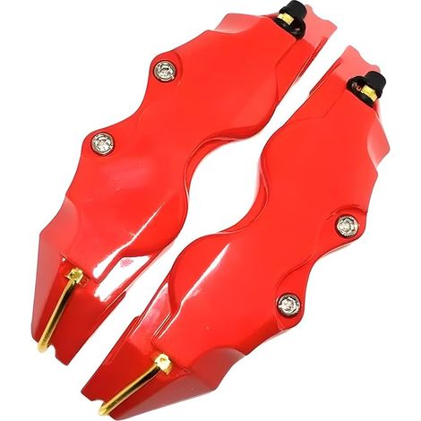 2 Pièces Housse D'étrier De Frein Pour Voiture, Housse D'frein Pour Frein à Disque Avant Et Arrière, Housses D'étrier De Frein 3D Durables, Haute Brillance Et Résistant à La Chaleur(Rouge) (1/5)