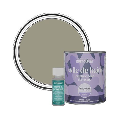 Peinture pour Carrelage de Salle de Bain, Finition Satinée - Racine 750ml (1/3)