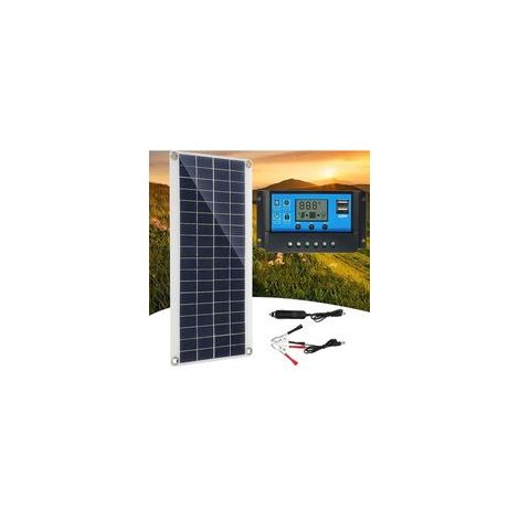 Panneau solaire 8W 12V – Efficacité 23% – Étanche pour extérieur – Kit avec contrôleur 60A pour camping-car et yacht (1/4)