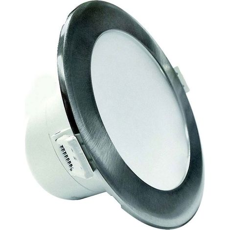 Collerette acier inoxydable - Pour spot : 10 W - Décor : Inox - Diamètre : 113 mm - LAMPO