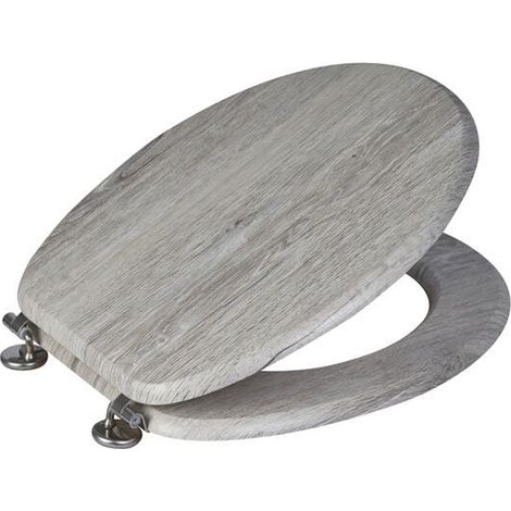 Showerdrape Oxford Grey Oak Toilet Seat (1/3)
