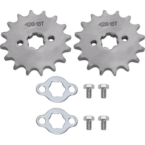 Pignon Moteur Avant - 2 Sets - Acier - 428 16T 17mm - Pour Moto 50cc à 160cc (1/5)