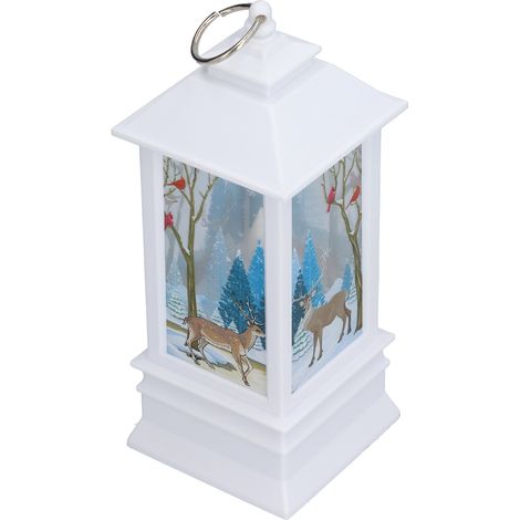 Bougie LED cerf blanc, décoration lumineuse de Noël, veilleuse chaude, ornement de table festif, sans piles, taille grande. (1/5)