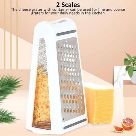 Râpe À Fromage - Acier Inoxydable Double Face - Récipient Amovible - Cuisine - 1 Pièce (1/4)