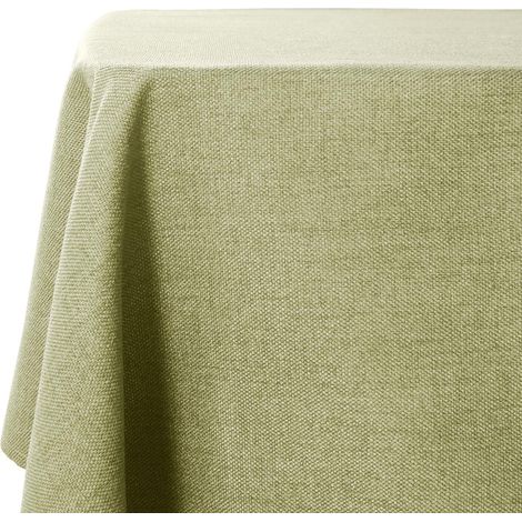 Nappe vert sauge 140x240 cm lavable aspect lin imperméable rectangulaire