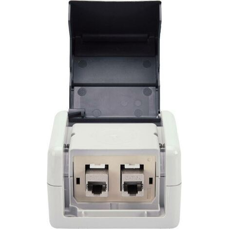 Prise réseau encastré 2 ports DN-93844-OD-1 beige W389561 (1/5)