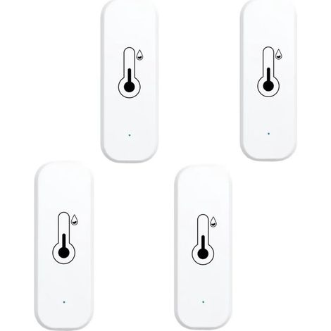 Set di 4 termometri e igrometri Wi-Fi: misurazione di temperatura e umidità, notifiche tramite app e monitoraggio remoto. (1/5)