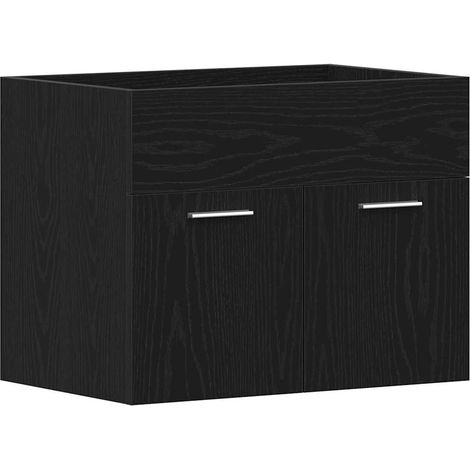 Maison Exclusive - Mueble de baño para lavabo de roble negro 60x3