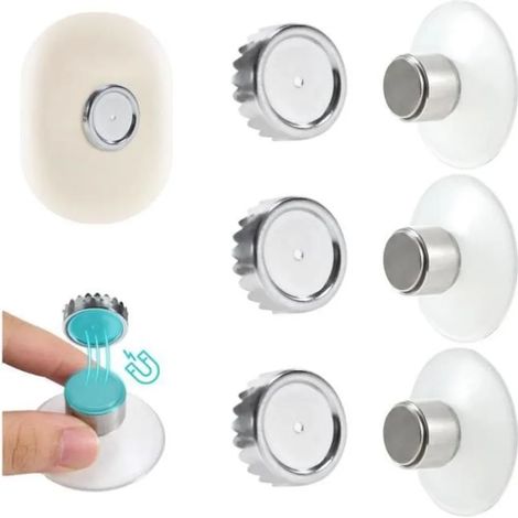 Ein Set aus 3 magnetischen Seifenhaltern, kein Bohren erforderlich, Seifenhalter mit Saugnapf, einfaches Design, starke Haftung.