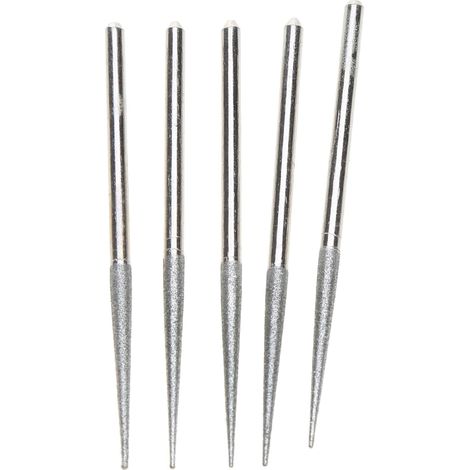 Lntyq 5pcs Gravure Sculpture Polissage Bit Forage En Verre 5pcs 3 Mm Tiges Broyage Mini-foret En Diamant Pour Tête (1/5)