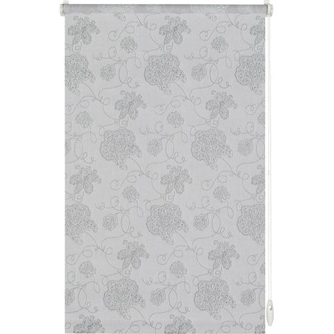 Gardinia EasyFix Rollo bestickt silber 120 x 150 cm Raffrollo (1/3)