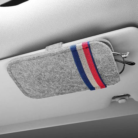 Car Glasses Holder, Car Storage, Car Gadget, Car Visor Glasses Holder, Car Sun Visor Glasses Clips, Car Sunglasses Case (Grey) (1/5)