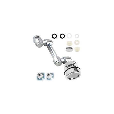 Fixation de robinet rotative à 1080 degrés, extension de robinet flexible, robinet d'extension multifonctionnel avec aérateur réglable à 2 voies, robinet d'extension pour salle de bain de cuisine (arg (1/5)
