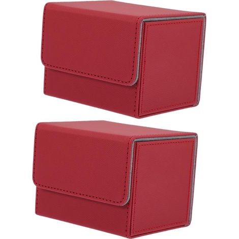 2 Pièces Boîte Poker Boîte De Rangement Vitrine De Jeu Support RPG Porte-Carte De Jeu en Cuir PU Oracle Organisateur Étui De Pont Étui De Tarot Pont Plateau De Tri Classeur Haut (1/5)