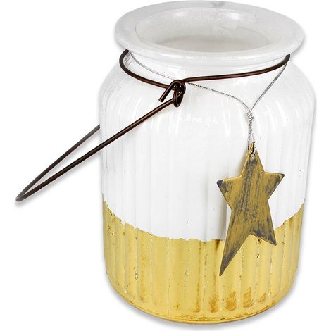 Lanterne décorative en verre pour bougies sur pied, 15 cm