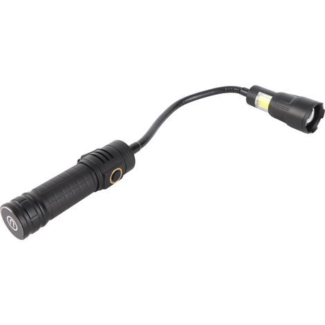 Lampe torche flexible et zoomable à haute luminosité avec base magnétique et éclairage latéral COB pour la réparation automobile, la lecture et le camping. (1/5)