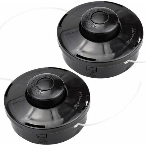 Lot de 2 Tête de débroussailleuse Universelle Nylon Bobine de Rechange de Tondeuse Débroussailleuse Tête De Coupe M10 X 1,25 pour Débroussailleuse Thermique à Essence (1/5)