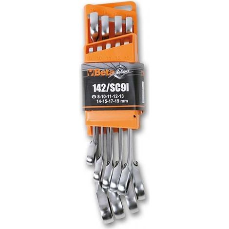 Set di 9 chiavi combinate a cricchetto reversibile Beta 142/SC9I con supporto compatto (1/4)