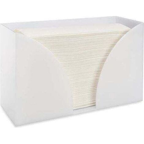 Countertop paper towel holder dispenser - White acrylic storage for kitchen or bathroom for multi-ply hand towels, etc.
