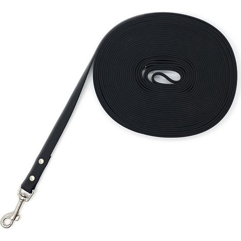 10-50 Fuß (ca. 3-15 m) lange, robuste, verwicklungsfreie und komfortable Hundeleine, 3 Meter, schwarze Nietenkonstruktion, geeignet für große Hunderassen.