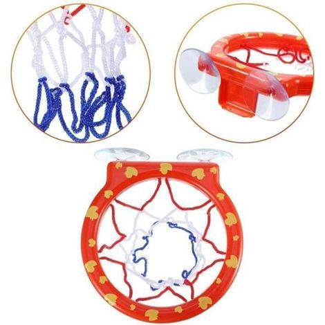 Jouet De Bain Panier De Basket - Mini Panier Orange En Plastique Avec Balles - Pour Enfants À Partir De 24 Mois - Lot De 1 (1/3)