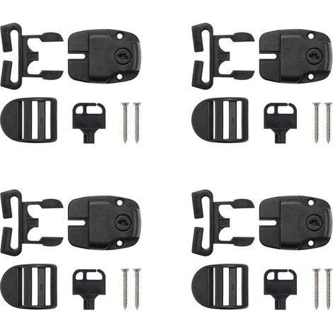 4 juegos de clips para cubierta de spa, kit de reparación de cierres para cubierta de spa con llave y tornillos, accesorios para cierres de cubiertas de spa para correas de cubierta de spa (1/4)