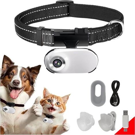 Collier de caméra HD 1080P pour chat avec enregistrement vidéo, mini caméra de sport sans fil, petites caméras d'action (1/3)