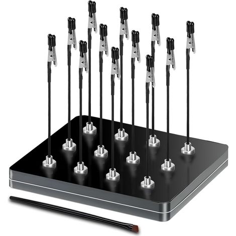 Troisième main professionnelle avec base magnétique. 12 pinces crocodiles flexibles, 1 brosse et 1 base en fer - Idéal pour les aides à souder, les accessoires de modélisme et les supports de platine (1/5)