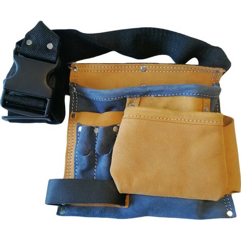 Ceinture sacoche porte outils en cuir - 5 poches (1/2)