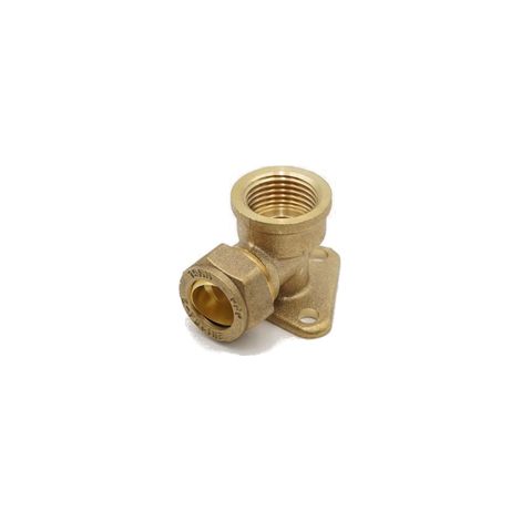 Prima Classic Brass Compression Wallplate Elbow 15mm x 1/2 Fi (1/2)