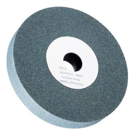 Sidamo – Meule à touret corindon gris D.200 x 30 x 32 mm – Grain 60 pour meulage de métaux durs – Affûtage à sec d'outils