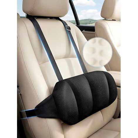 Coussin lombaire pour sièges auto, en mousse à mémoire de forme, avec soutien lombaire convexe, housse lavable, deux sangles réglables, pour véhicules, SUV, conduite, voyages et chaises de bureau. (1/5)