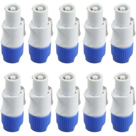 10 Stück PowerCon-Stecker, maschile, 3-polare, connettore di ingresso per segnali, per fari stage, connettore di alimentazione (1/4)