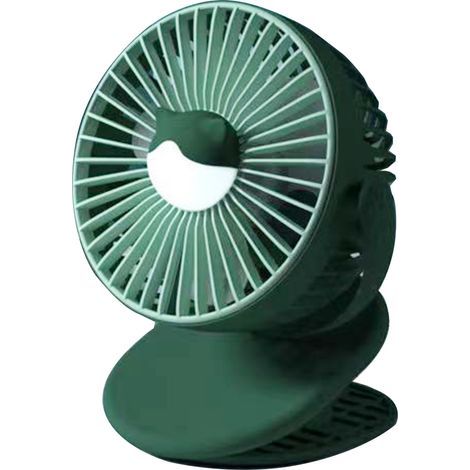 Ventilateur USB portable, mini ventilateur, ventilateur de bureau, ventilateur à pince, ventilateur rechargeable USB avec veilleuse, ventilateur à trois vitesses (1/5)
