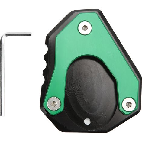 Élargisseur de béquille moto, plaque en alliage d'aluminium pour side-stand, compatible NINJA250 300 400 2018+ (Vert) (1/5)