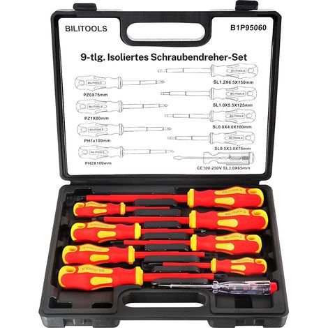 Coffret de Tournevis d'Électricien Isolé 1000V, 9 pièces (1/5)