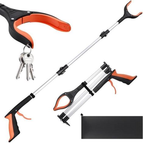 Pince Ramasse Objet pour Adulte,109cm Outils de Ramassage avec Pince Magnétique et tête Rotative,Pince pour Ramasser Sans se Baisser (1/4)