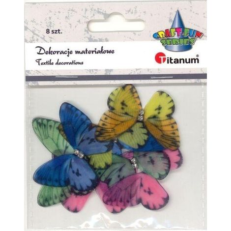Mariposas decorativas de tela de 48x36 mm, 8 unidades