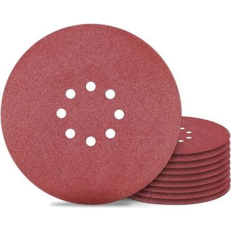 Disque de Ponage 225 mm Papier Abrasif 8 Trous Grain 120 pour Ponceuse Murale 10PCS (1/5)