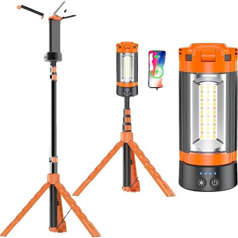Lampada da campeggio, altezza regolabile, batteria ricaricabile da 9000 mAh (1/2)