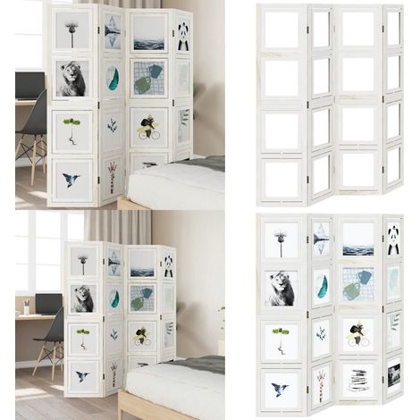 Cloison de séparation 4 panneaux blanc bois de paulownia massif - Séparateur De Pièce - Écran D'intimité - Cloison Pliable - Décoration Murale - Meuble Salle À Manger - Home & Living (1/5)