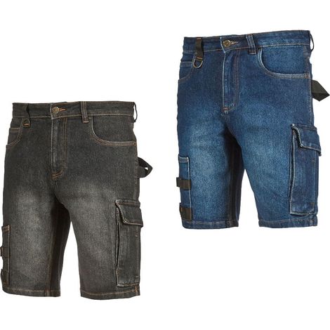 Pantaloni corti jeans da lavoro U-Power Salt multitasche - M - Blue Jeans (1/3)