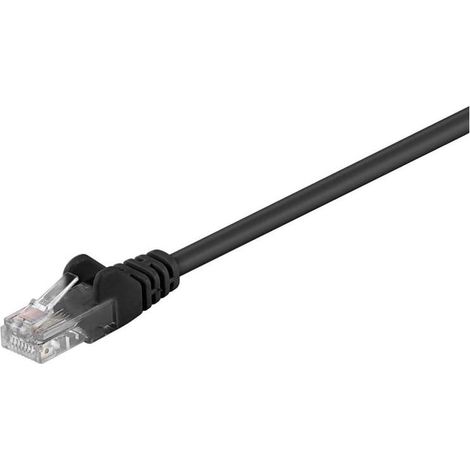 CAT 5e Patchkabel, U/UTP, schwarz, Kupferkaschierter Aluminiumleiter (CCA). Kabellänge 10 m (1/2)