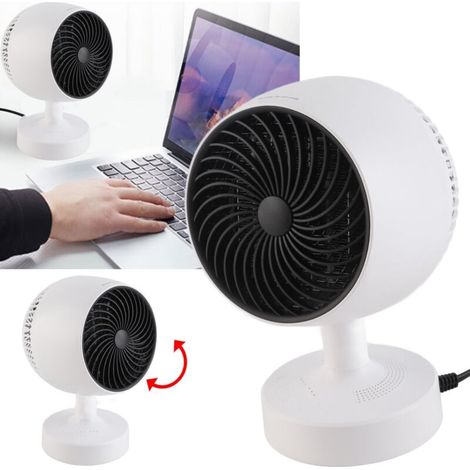 Tragbarer Heizlüfter für warme und kalte Anwendungen, Mini-Heizlüfter mit verstellbarem Winkel für Zuhause, Büro, Arbeitszimmer, 100–240 V, weißer EU-Stecker
