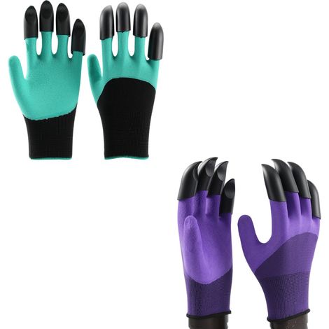 2 Paires de Gants de Jardin avec Griffes, Gants de Jardin Imperméables de Qualité Supérieure Gants de Travail avec 8 Griffes Gants de Génie de Jardin avec Griffes pour Creuser et Planter (1/5)