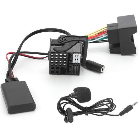 Adaptateur audio Bluetooth 5.0 (avec microphone) compatible avec E60, E63, E64, E65, E66 et E87 câble AUX de 59,1 pouces (JA). (1/4)