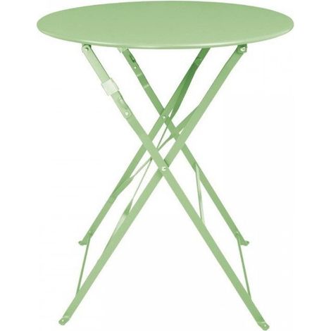 Table ronde pliante de terrasse en acier poudré (Ø)595 mm, verte (1/5)