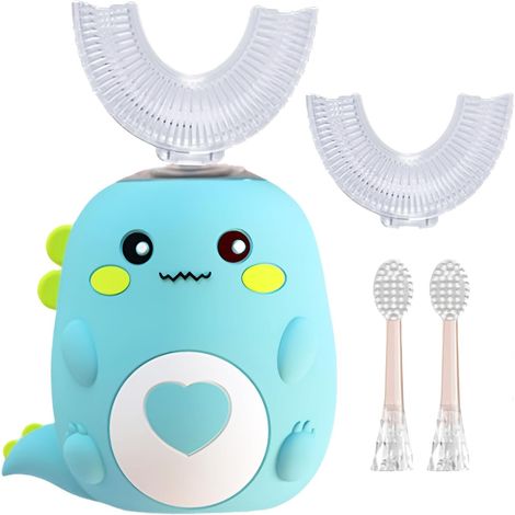 U-shaped electric toothbrush for children, comes with 4 brush heads, 360° sonic automatic brushing, 3 cleaning modes, IPX7 water resistance rating (1/5)