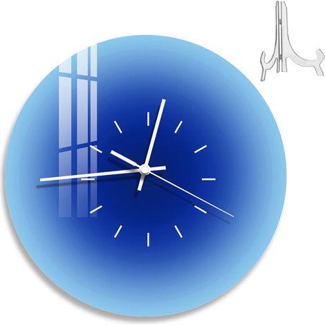 Horloge Murale Acrylique Décorative 30X30 CM, Décoration Murale Polyvalente, Design Dégradé Bleu, Silencieuse pour Salon et Chambre (1/5)